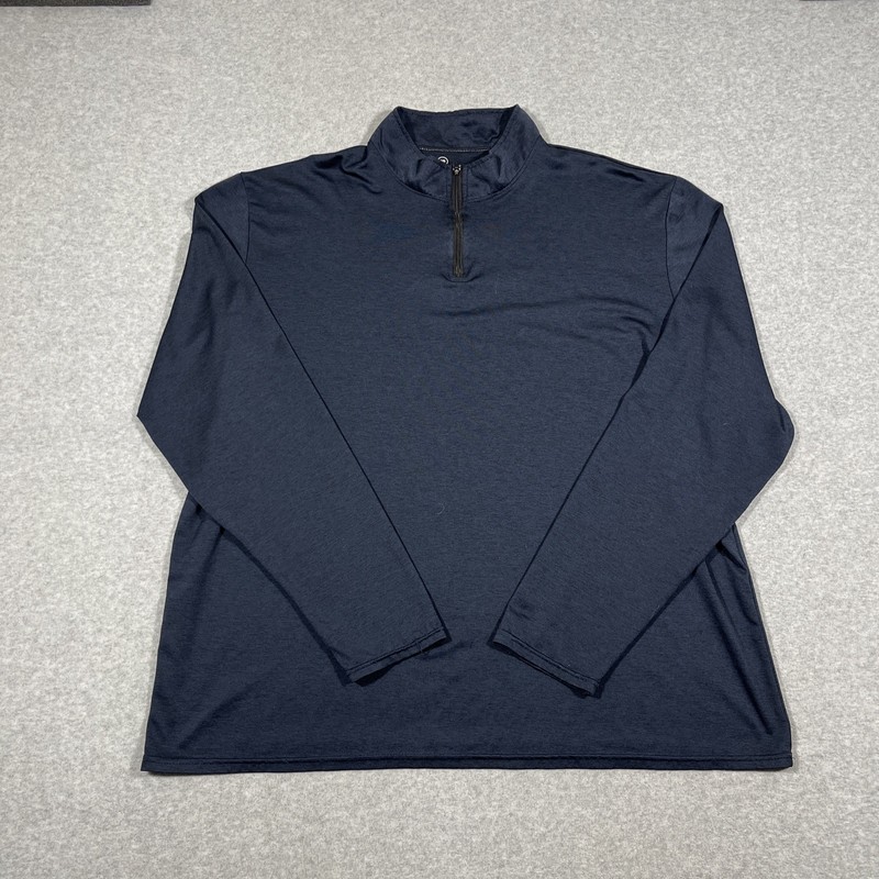 Lot of 3 Real Essentials Men's XL Black Blue Red 1/4 Zip Long Sleeve Lightweight gallery