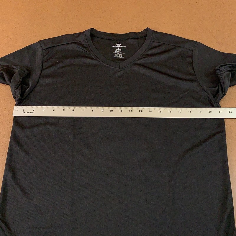 Real Essentials Mens Size Large Black Short Sleeve V Neck Athletic Tee New gallery