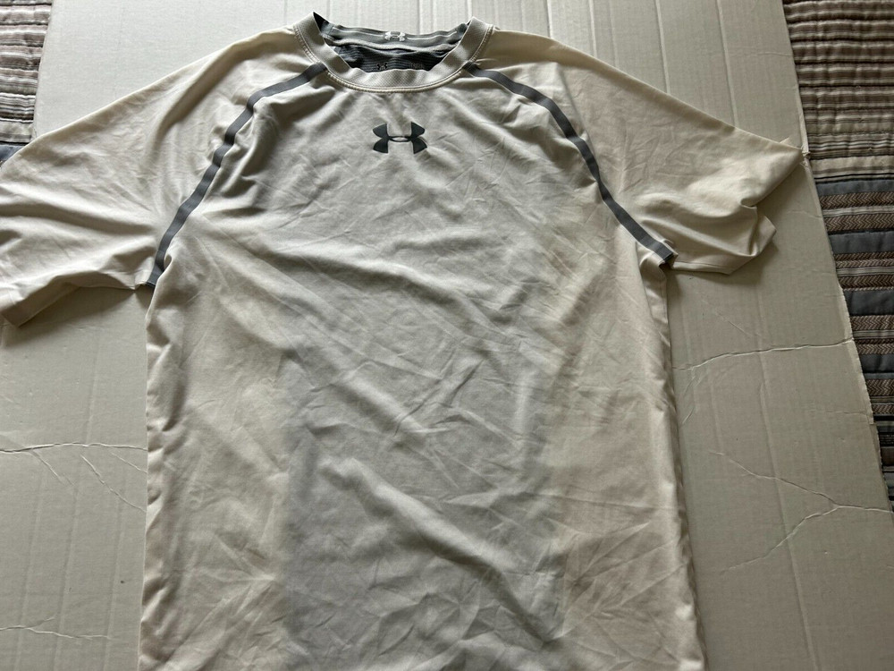 UNDER ARMOUR COMPRESSION HEATGEAR L OFF WHITE SHORT SLEEVE SHIRT