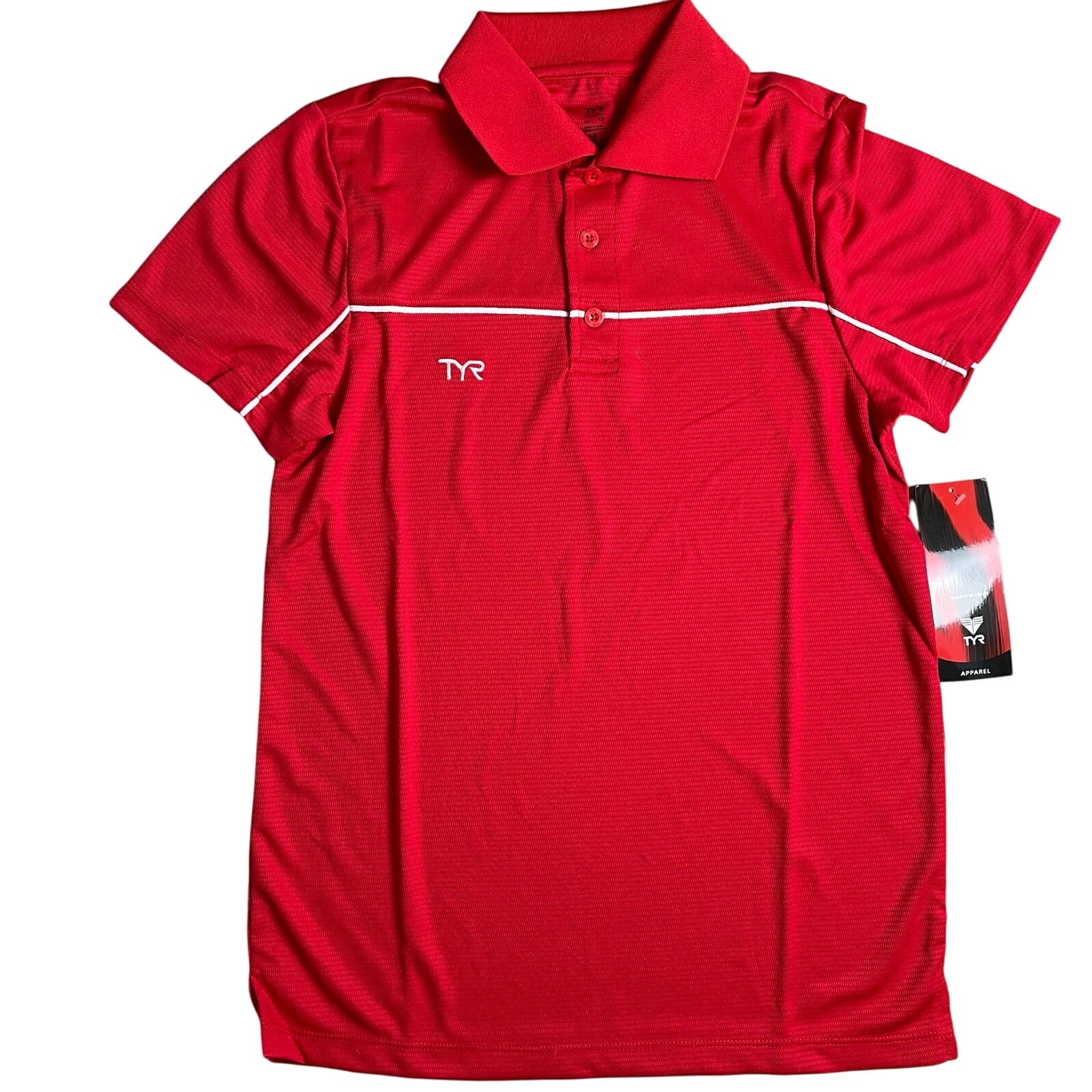 TYR Apparel Men's Tech Polo Shirt - Red Textured - TMPOC6A - Size Large - $44 gallery