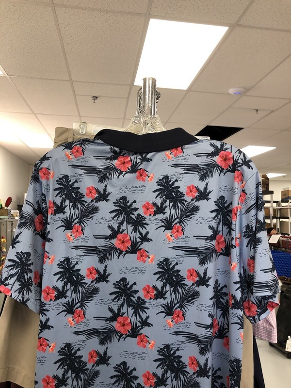 Leg3nd Men's Polo Golf Shirt AOP Tropical Size L Extreme Stretch gallery