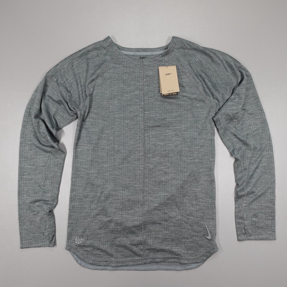 Nike Yoga Dri-Fit Yoga Move to Zero Training Top Thumbholes Grey Men's Size S