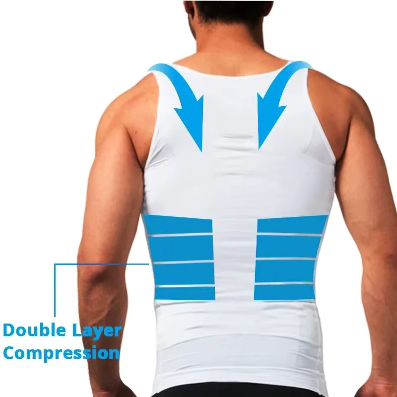 Mens Compression Shapewear Vest Slimming Body Sculpting Tank Top Undershirt Gym gallery
