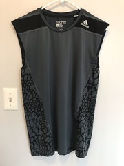 Adidas Tech Fit Climalite Mens Gray Muscle Athletic Tank Sz Small