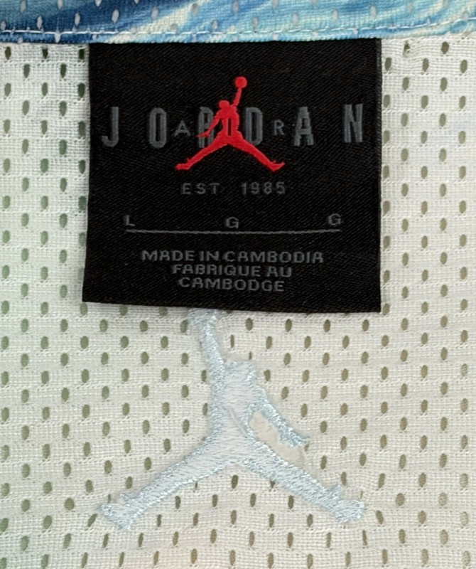 Jordan Essentials Printed Mesh Camp Top Sail Glacier Blue IB3007-133 Size L NWT gallery