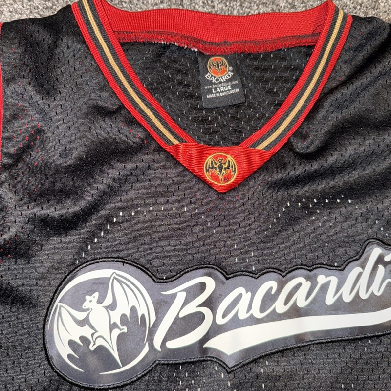 Bacardi Rum Men's Basketball Sleeveless Jersey Size Large#62 Stitched Great Cond gallery
