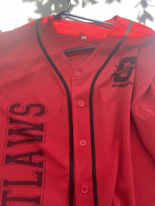 VTG Y2K Men’s XL Red Black Baseball Jersey #00 Smith Athletic Sport Hip Hop Stre gallery