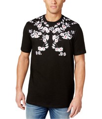 Hudson Mens Embroidered Basic T-Shirt, Black, Small