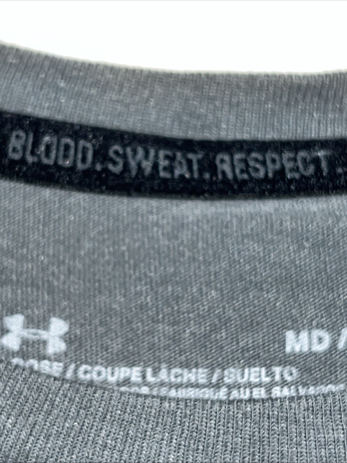 Under Armor Men’s Hardest Worker In The Room Tee Gray Medium Blood Sweat Respect gallery