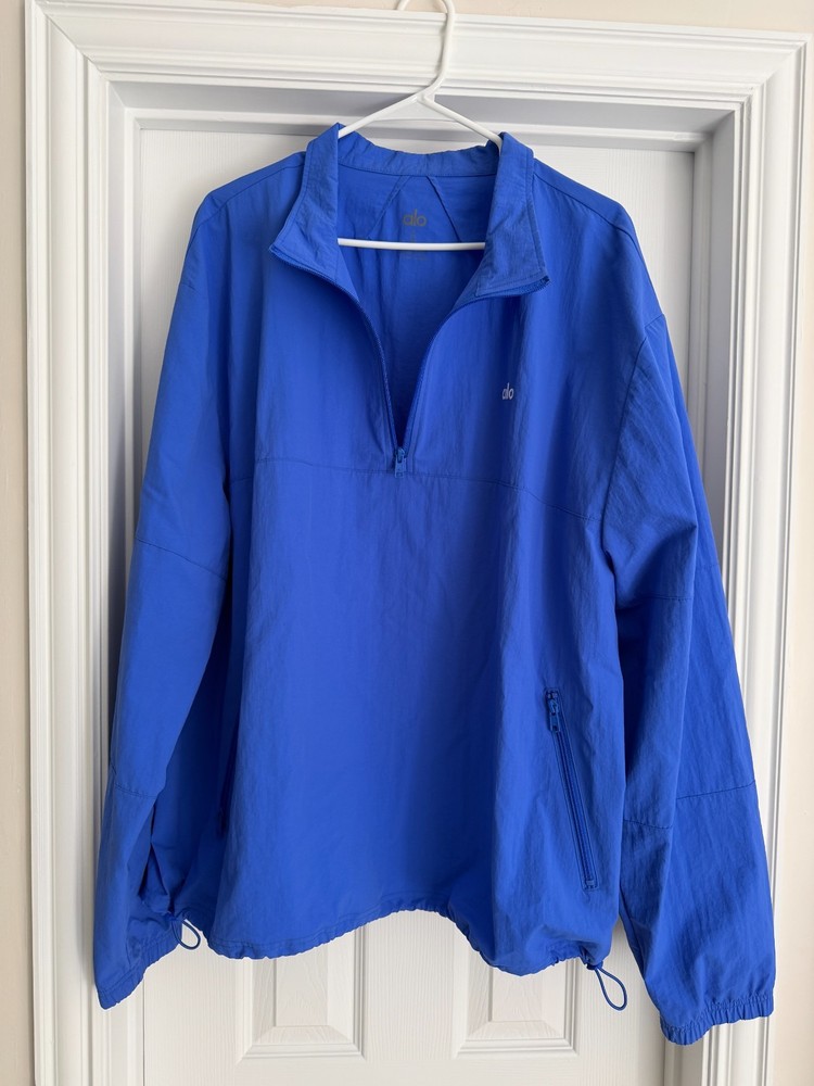 ALO Yoga Lightweight Takeaway Track Pullover - XL - Marathon Blue - WORN 4 TIMES