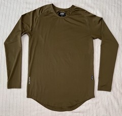 ASRV Men’s SM 20”x30” Olive Green Performance Long Sleeve Workout Training Shirt