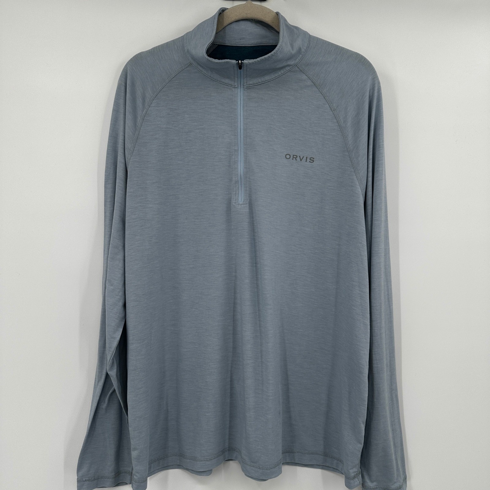 ORVIS Mens Long Sleeve Quarter Zip Lightweight Pullover Shirt Blue Size Large gallery