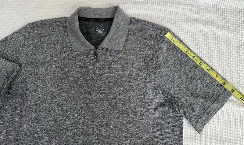 QOR Men’s 1/4 Zip Gray Polo Athletic Quarter Zip Two Tone Activewear Sz M/L gallery