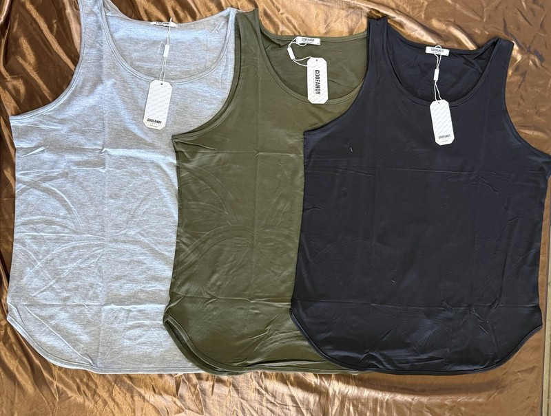 COOFANDY Men’s 3-Pack Quick Dry Muscle Tank Tops Sleeveless Black/Green/Gray gallery