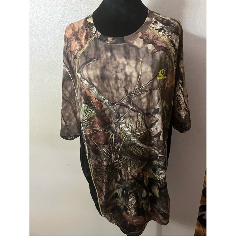 MOSSY OAK Camo Performance T-Shirt Hunting Mens XL Brown Dri-More Tech Tee gallery