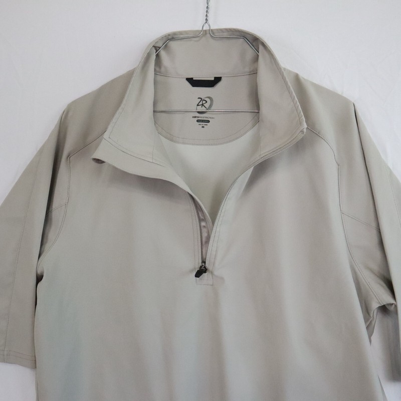Zero Restriction 1/4 Zip Pullover Mens Medium Tour Series Golf Beige 3/4 Sleeve gallery