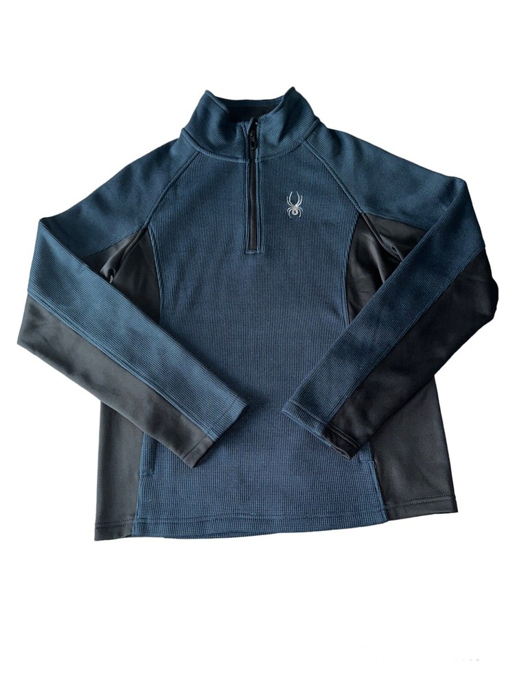 Spyder Frontier 1/4 Zip Pullover - Men’s Small Navy w/ Black Stretch Panels