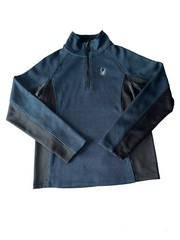 Spyder Frontier 1/4 Zip Pullover – Men’s Small Navy w/ Black Stretch Panels