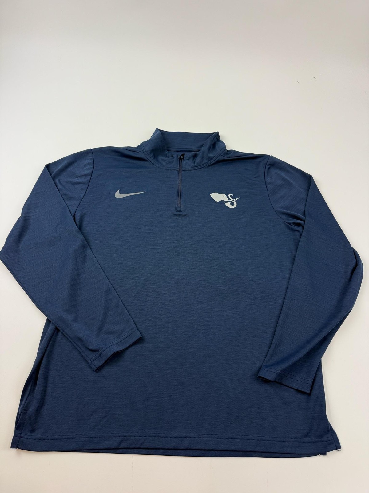 Nike Pullover Mens Large Blue 1/4 Zip Lightweight Elephant Logo Top Athletic gallery