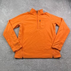 Gramicci Sweater Mens Large Orange Fleece Half Zip Pullover Hiking Outdoors