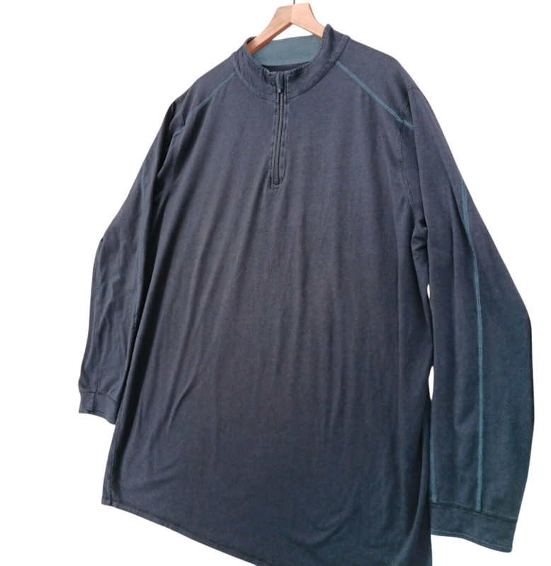 Tasc Performance Sweater Mens 3XT 3XL Tall Black Bamboo 1/4 Zip Stretch Golf 54" gallery