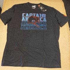 Under Armour Men’s Captain America MCU Helmet Graphic Loose Fit T Shirt NWT
