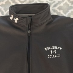 Wellesley College Under Armour 1/4 Zip Mock Neck Gray Pullover