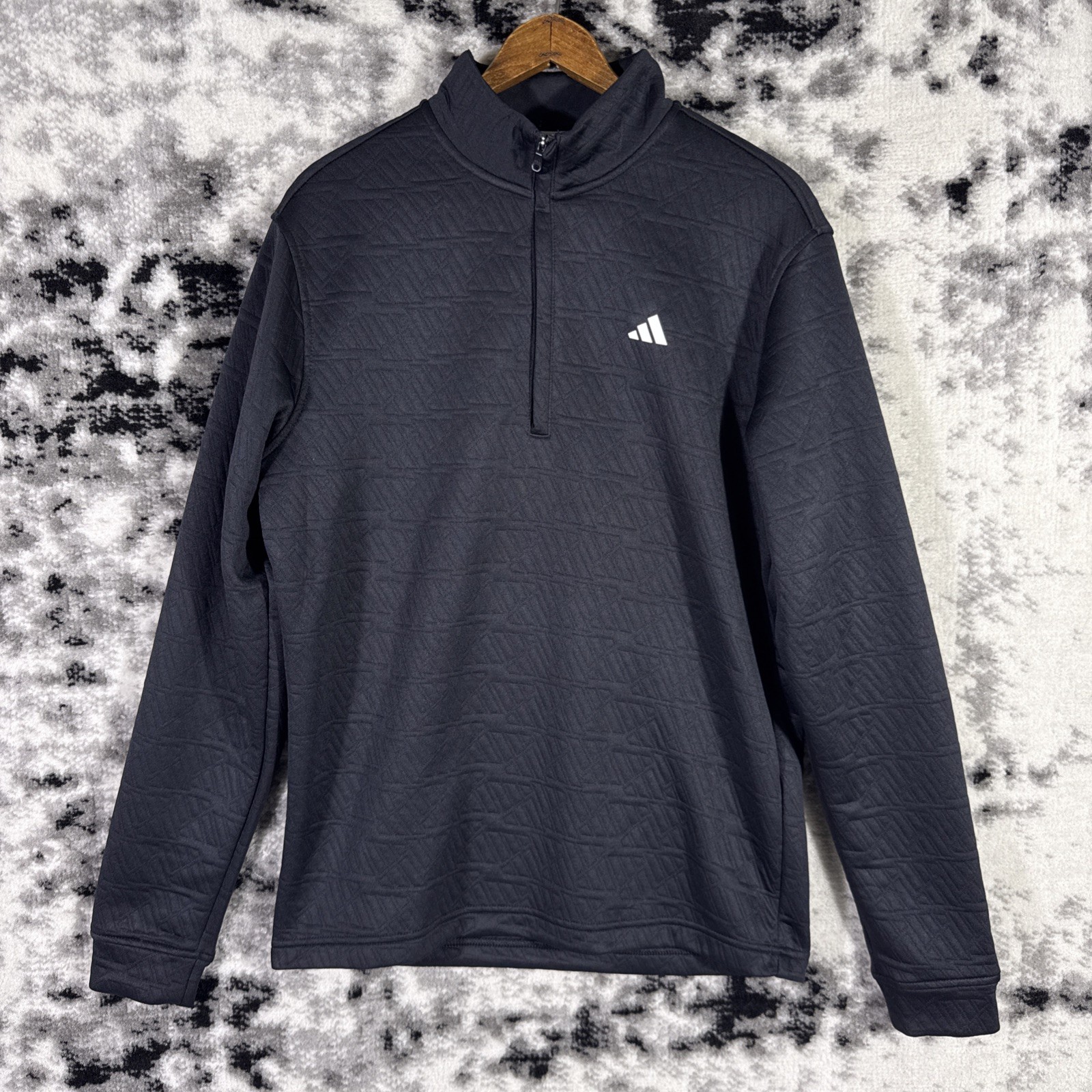 Adidas Adi Pattern Pullover Mens Size Small Black Performance Gym Training Casua gallery