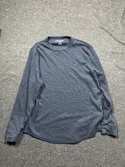 American Eagle Shirt Mens XL Blue Crew Neck Long Sleeve Embroidered Logo Y2K