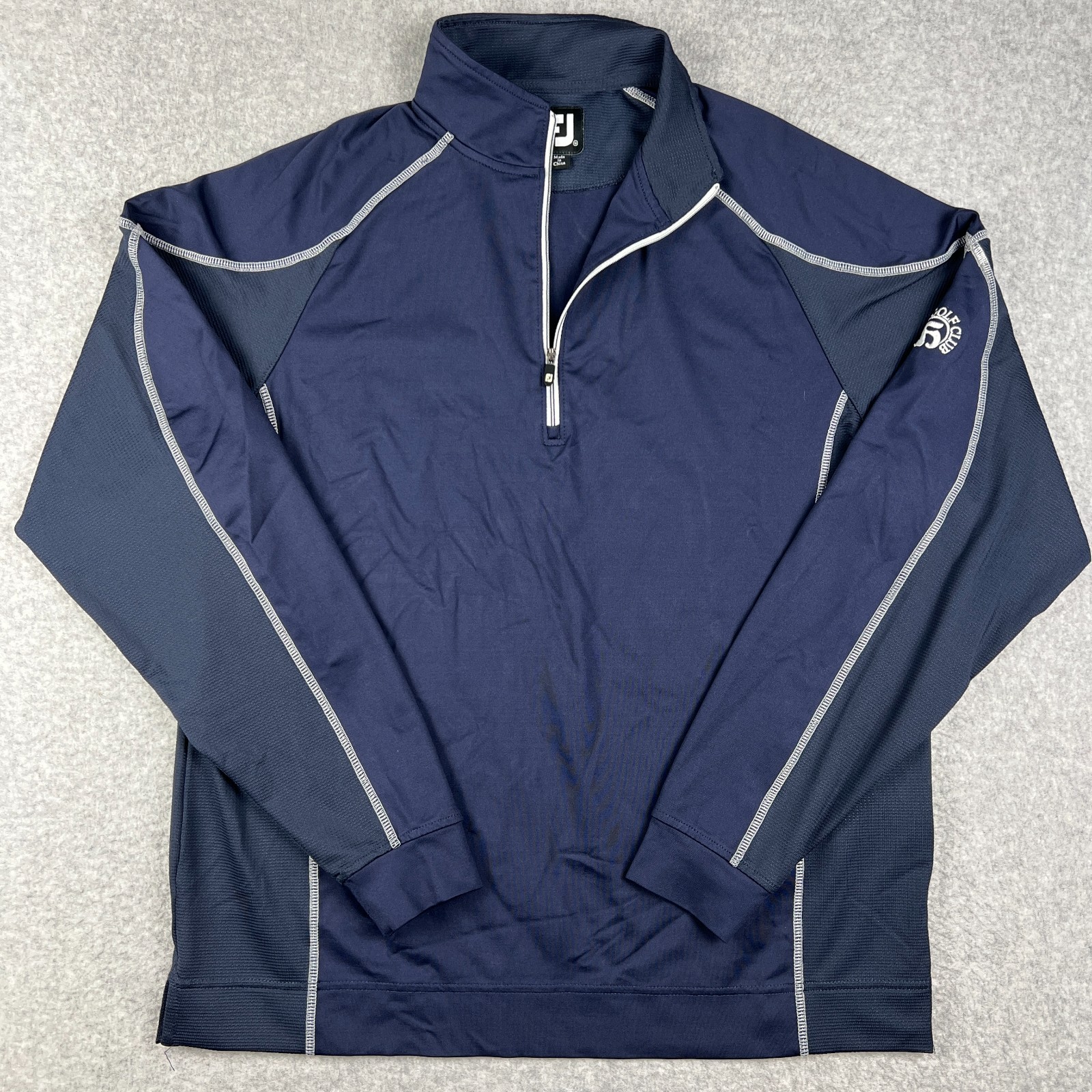 FootJoy Golf Quarter Zip Stretch Performance Pullover Medium Mens Blue Active gallery
