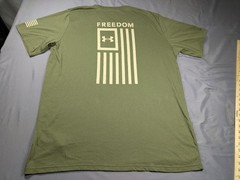 Under Armour Freedom Shirt Mens 3XLT Green Short Sleeve USA Flag Athletic Gym