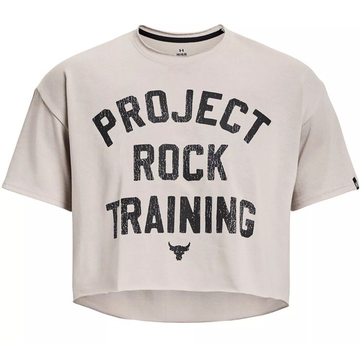 Under Armour Mens M Project Rock Training Cutoff T-Shirt TG Gray 1377441 SS $45