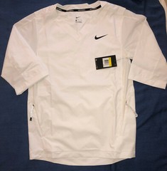 $85 Nike Men’s Baseball Hot Jacket 3/4 Sleeve 897383-100 White Size Sm and Lg