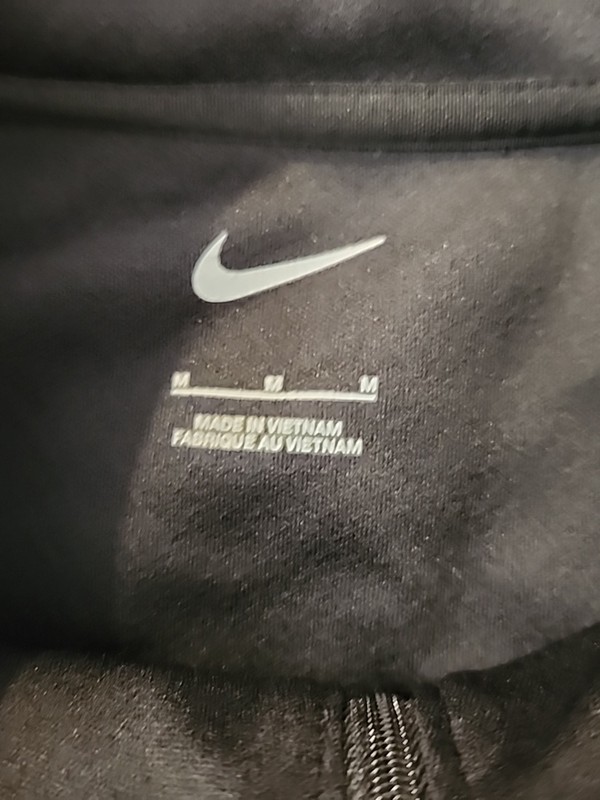 Nike Men's Black Long Sleeve Training Pullover Zip "Live On The Line" Size M gallery