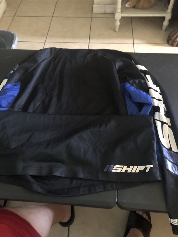 Black Label Shift Shirt Mens Xl Black Blue MX Jersey Polyester Motocross Bin11 gallery