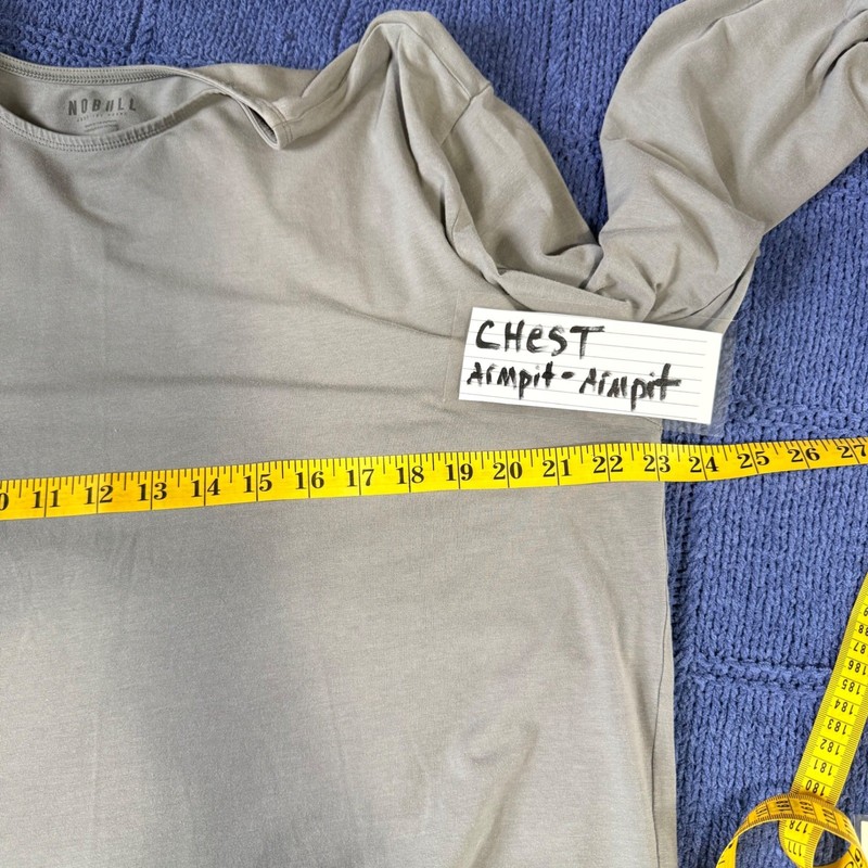NOBULL Long Sleeve Shirt Mens XL Gray Modal Blend Crew Neck Athletic Training gallery