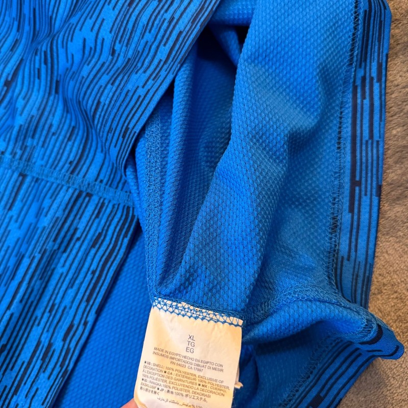Old Navy Active Blue Black Striped Quarter Zip Pullover Athletic Shirt Mens XL gallery