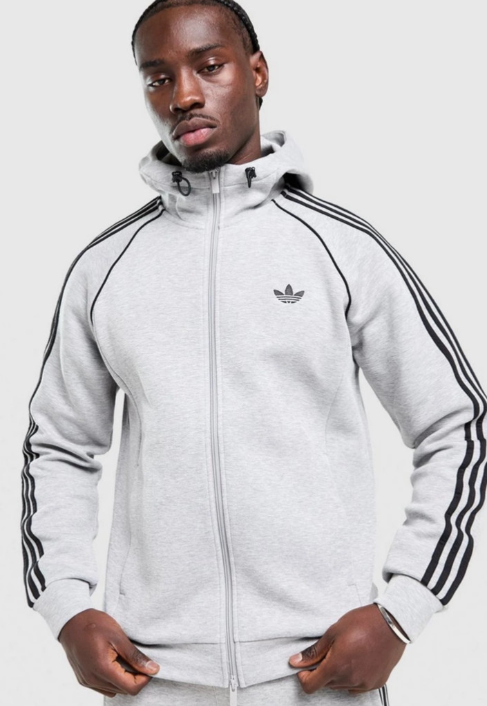 adidas Originals SST Spacer Full Zip Hoodie Mens M L XL Grey Bungee KH4194 gallery