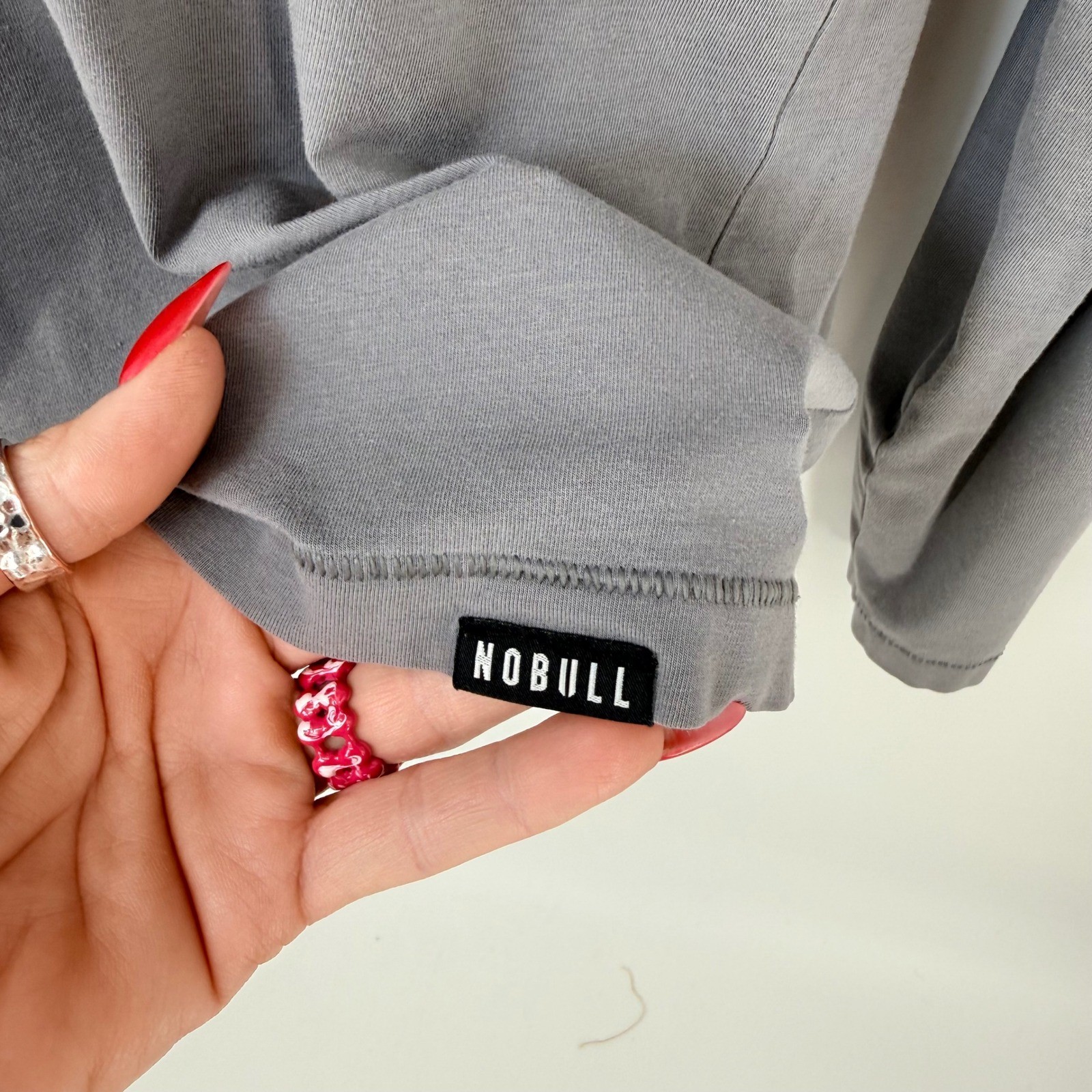 NOBULL Long Sleeve Shirt Mens XL Gray Modal Blend Crew Neck Athletic Training gallery