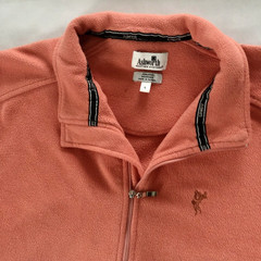 Ashworth Mens Weather Systems Peach Long Sleeve 1/4 Zip Fleece Pullover Large