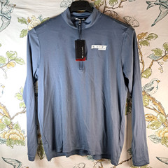 Travis Mathews Men’s XL 1/4 Zip Golf Pullover Indigo Blue Long Sleeve Stretch