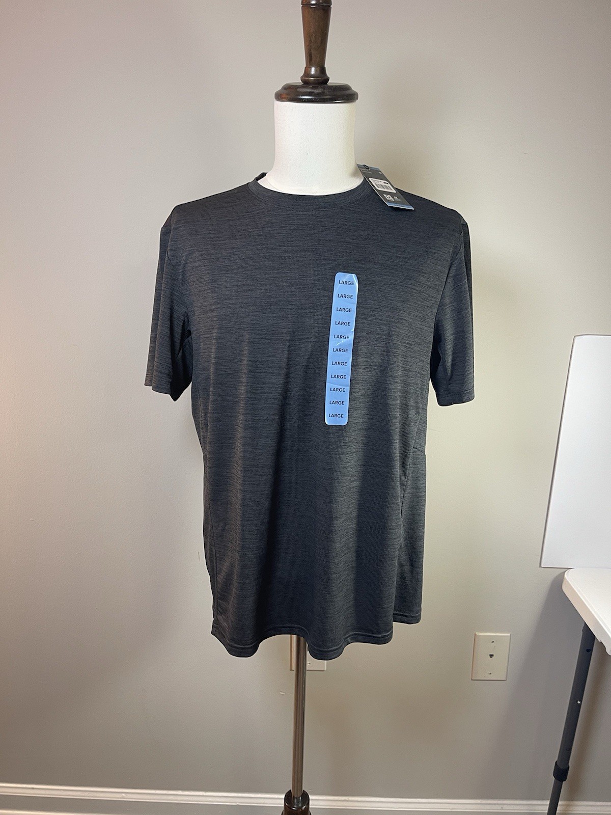 GapFit Active Tee Men's L Gray Short Sleeve Crew Neck Polyester Lightweight gallery
