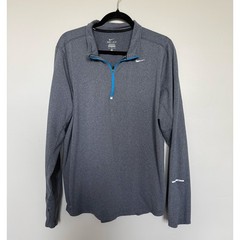 Nike Dri-FIT Element 1/4 Zip Pullover Men’s Large Gray Blue Running Shirt L