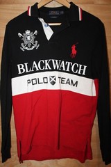 Ralph Lauren Blackwatch Polo Team Mens Medium Red Big Pony Rugby #2 Custom Fit