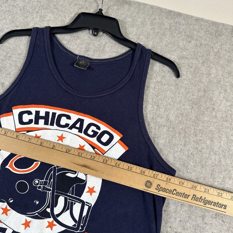Vintage Chicago Bears NFL Tank Top Medium? Navy Blue Helmet Logo Anvil gallery