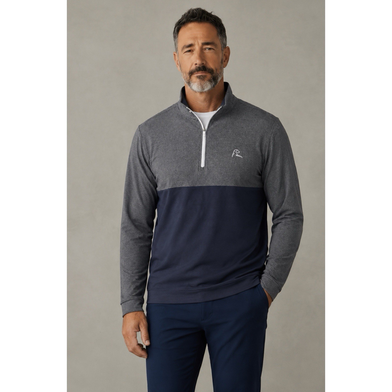 RHOBACK RIVA Color Block PERFORMANCE QUARTER ZIP Sweater Size M ~ Excellent gallery