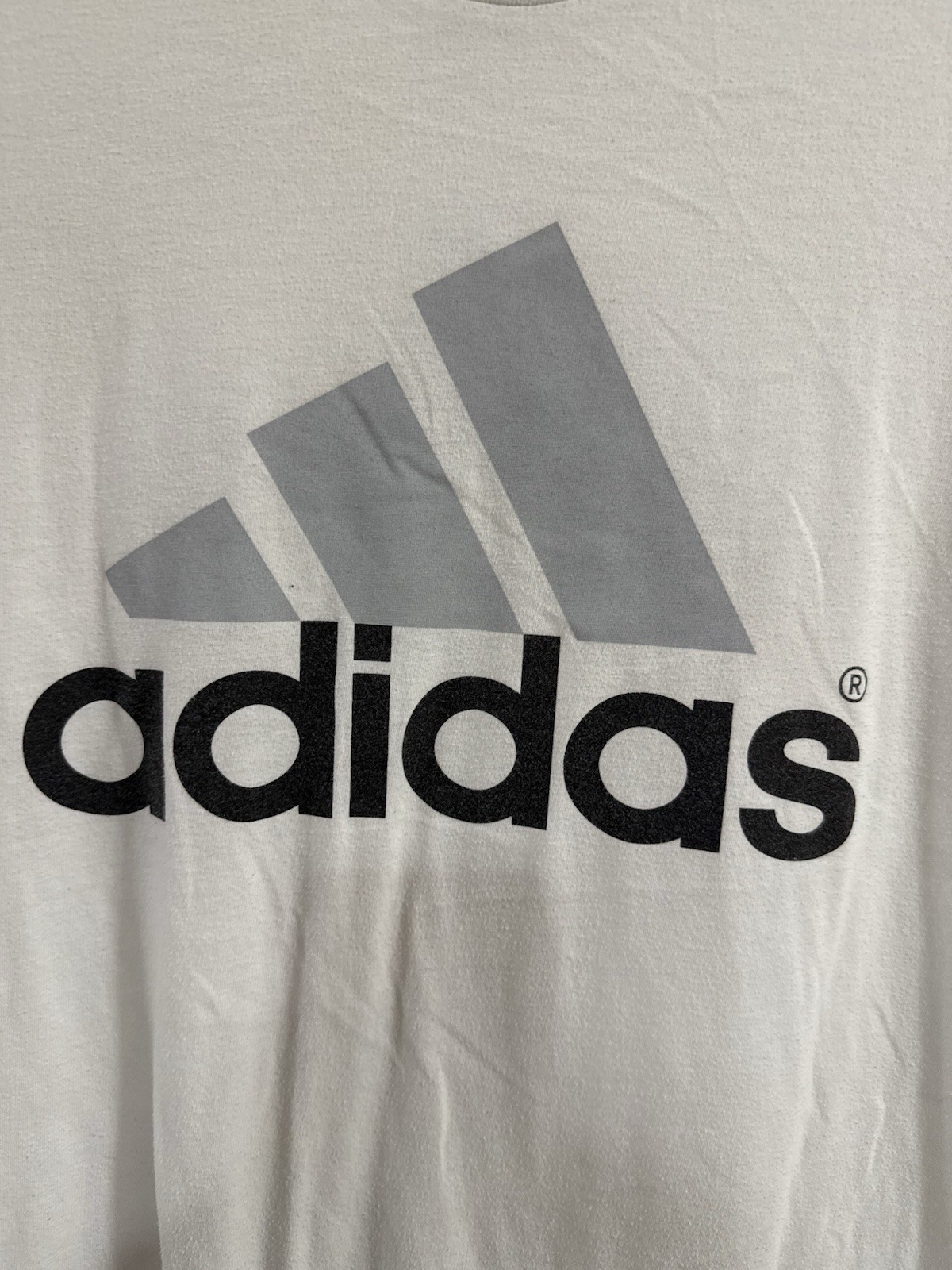 adidas The Go-To Performance Tee Men’s L White Short Sleeve Crew Logo Tee gallery