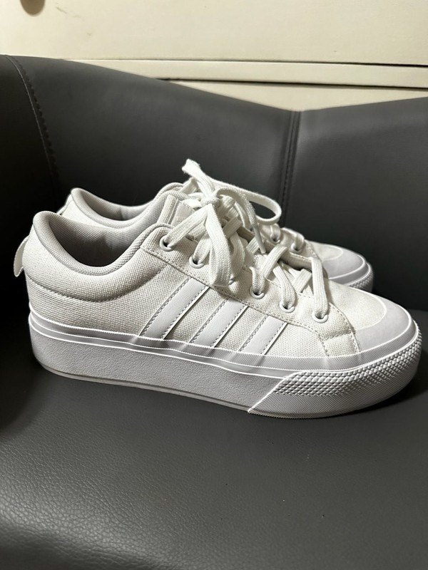 Adidas Nizza Chunky Platform White Canvas Sneakers Size 8.5 gallery