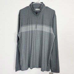 PGA Tour Pullover Quarter Zip Mens Large Gray Stripe Shirt Long Sleeve NWT