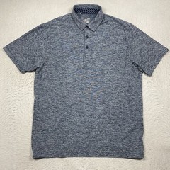 Under Armour Polo Shirt Loose HeatGear Mens Large Blue Short Sleeve